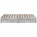 vidaXL Cadre de lit à tiroirs gris béton 135x190 cm bois d'ingénierie