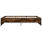 vidaXL Cadre de lit chêne fumé 160x200 cm bois d'ingénierie et métal