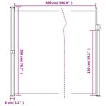 vidaXL Auvent latéral rétractable marron 200x500 cm
