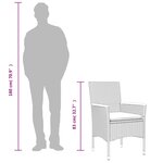 vidaXL Ensemble à manger de jardin et coussins 5 Pièces gris rotin verre