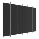 vidaXL Cloison de séparation 6 panneaux Noir 300x220 cm Tissu