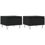 vidaXL Tables basses 2 Pièces noir 50x46x35 cm bois d'ingénierie