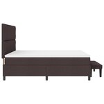 vidaXL Lit à ressorts avec matelas et banc marron foncé 180x200 cm en tissu