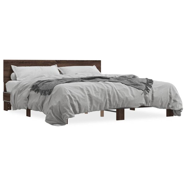 vidaXL Cadre de lit sans matelas chêne marron 180x200 cm