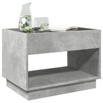 vidaXL Table basse avec LED infini gris béton 70x50x50 cm