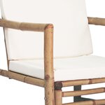 vidaXL Salon de jardin 4 Pièces avec coussins Bambou