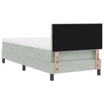 Lit box spring vidaXL avec matelas et lumière LED Gris clair 100x200 cm Velours