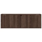 vidaXL Meuble TV mural avec lumières LED chêne marron 100x31x35 cm