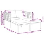 vidaXL Chaise Longue avec Coussins pour 2 Personnes Anthracite 115x153x69 5 cm Acier
