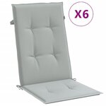 vidaXL Coussins de chaise à dossier haut lot de 6 gris clair mélangé