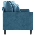 vidaXL Canapé à 2 places Bleu 140 cm Velours