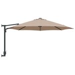 vidaXL Parasol de patio Taupe Polyester Grand Pliable Rond Moderne