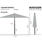 Madison Parasol de jardin Paros II Luxe 300 cm bleu saphir