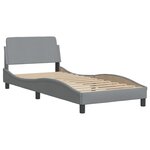 vidaXL Lit avec matelas gris clair 90x200 cm tissu
