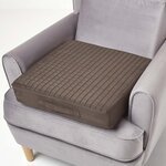 Coussin d'assise déhoussable en suédine  Chocolat - HOMESCAPES