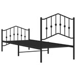 vidaXL Cadre de lit métal sans matelas avec pied de lit noir 90x200 cm