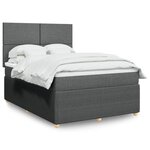 vidaXL Sommier à lattes de lit avec matelas Gris foncé 140x200cm Tissu