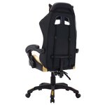 Chaise fauteuil siège pivotante de bureau informatique étude de jeux vidéo avec LED RVB Doré et similicuir multicolore 02_0024205