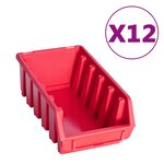 vidaXL Kit de bacs de stockage et panneaux muraux 80 Pièces Rouge et noir