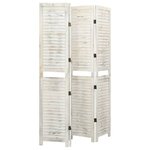 vidaXL Cloison de séparation 4 panneaux Blanc antique 140x165 cm Bois