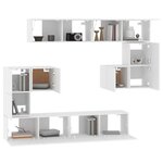 vidaXL Meuble TV mural Blanc Bois d'ingénierie