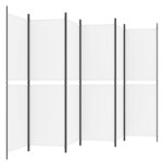 vidaXL Cloison de séparation 6 panneaux Blanc 300x180 cm Tissu