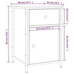 vidaXL Tables de chevet 2 Pièces noir 40x42x60 cm bois d'ingénierie