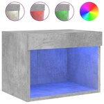 vidaXL Table de chevet murale avec lumières LED gris béton