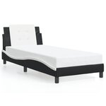 vidaXL Cadre de lit avec LED sans matelas noir et blanc 100x200 cm