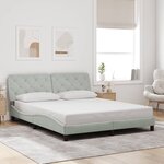 vidaXL Cadre de lit avec LED sans matelas gris clair 160x200cm velours