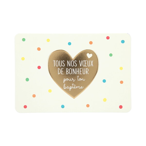 Carte de voeux - baptême - tous nos voeux de bonheur pour ton baptême