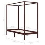 vidaXL Cadre de lit à baldaquin sans matelas bois massif 90x200 cm