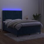 vidaXL Sommier à lattes de lit matelas et LED Bleu foncé 140x190 cm