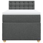 vidaXL Sommier à lattes de lit avec matelas Gris foncé 90x200 cm Tissu