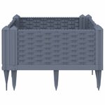 vidaXL Jardinière avec piquets gris 42 5x42 5x28 5 cm PP