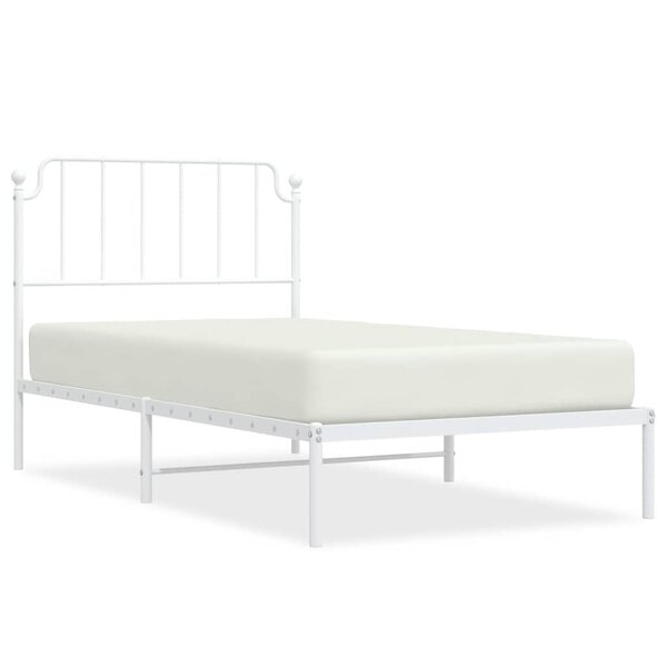 vidaXL Cadre de lit métal sans matelas et tête de lit blanc 100x200 cm