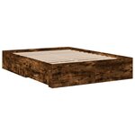 vidaXL Cadre de lit à tiroirs chêne fumé 135x190 cm bois d'ingénierie