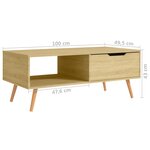 vidaXL Table basse Chêne Sonoma 100x49 5x43 cm Bois d'ingénierie