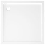 vidaXL Receveur de douche carré ABS Blanc 80x80 cm