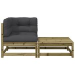 vidaXL Canapé d'angle de jardin avec coussins et repose-pieds