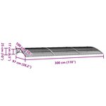 vidaXL Auvent de porte Noir 300x100 cm Polycarbonate