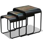 vidaXL Tables gigognes 3 Pièces Bois de récupération massif