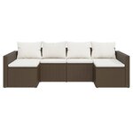 Salon de jardin meuble d'extérieur ensemble de mobilier 2 pièces avec coussins marron résine tressée 02_0015897