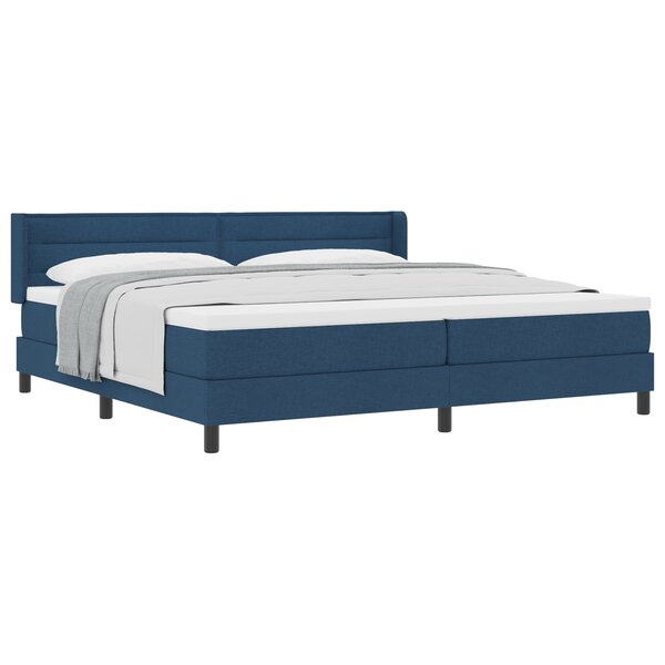 Lit Box Spring vidaXL avec Matelas Bleu 200x200 cm