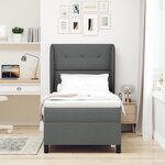 Cadre de lit Box Spring avec matelas gris foncé 90x200 cm en tissu