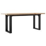 vidaXL Table basse cadre en O 110x40x45 5 cm bois de pin massif fonte