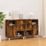 vidaXL Buffets 2 Pièces chêne fumé 60x35x70 cm bois d'ingénierie