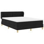 Lit Box Spring vidaXL avec Matelas  Noir  140x200 cm  Tissu