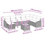 vidaXL Ensemble de Canapé de Jardin de 8 Pièces avec Coussins Noir Rattan Poly