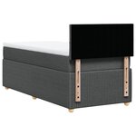 vidaXL Sommier à lattes de lit et matelas Gris foncé 90x190 cm Tissu